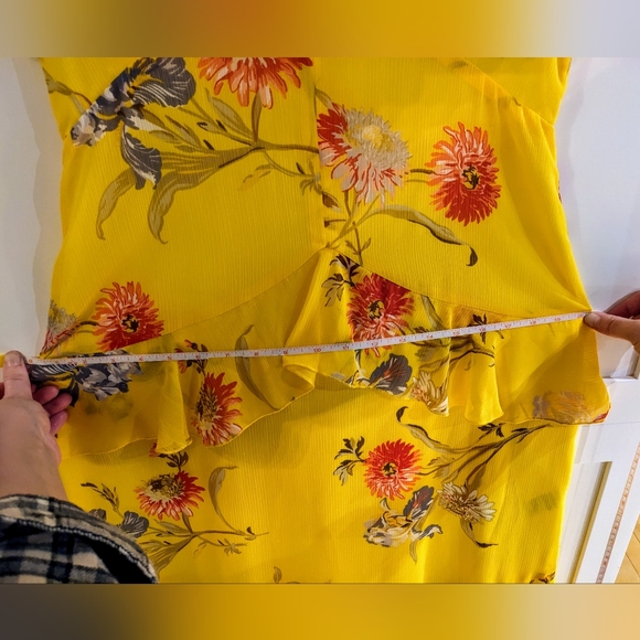 ASOS Warehouse (UK) Yellow Floral Tiered Dress - Picture 15 of 16